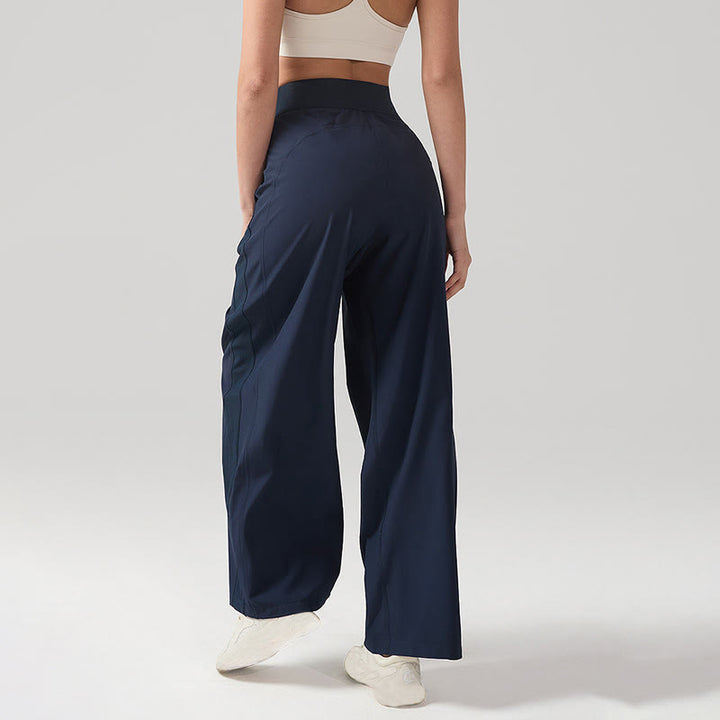 Pantaloni sportivi da yoga con tasche, a gamba larga, traspiranti, tinta unita, da donna, con Buddha Stones - image 8