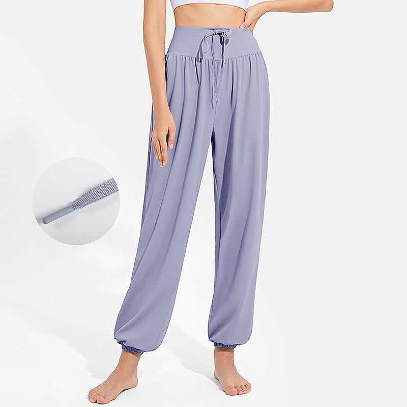 Pantaloni harem sportivi da yoga da donna con tasche e coulisse elastica in vita con motivo Buddha Stones - Blu acciaio chiaro - US8-10, UK/AU12-14, EU40-42 (2XL) - image 0