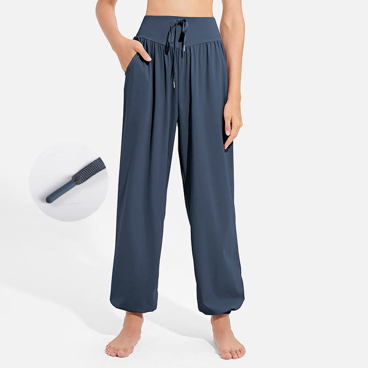 Pantaloni harem sportivi da yoga da donna con tasche e coulisse elastica in vita con motivo Buddha Stones - SteelBlue - US8-10, UK/AU12-14, EU40-42 (2XL) - image 21