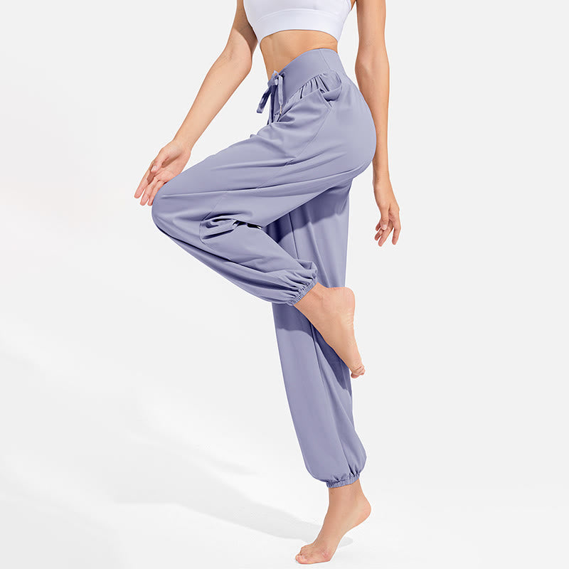 Pantaloni harem da donna con coulisse elasticizzata e motivo Buddha Stones, ideali per sport, yoga e ginnastica, con tasche. - image 2