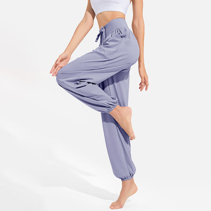 Pantaloni harem da donna con coulisse elasticizzata e motivo Buddha Stones, ideali per sport, yoga e ginnastica, con tasche. - image 2
