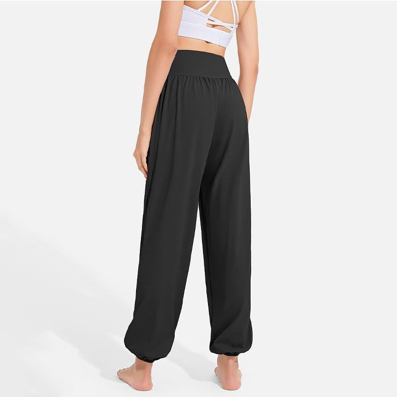 Pantaloni harem sportivi da yoga da donna con tasche e coulisse elastica in vita con motivo Buddha Stones - image 6