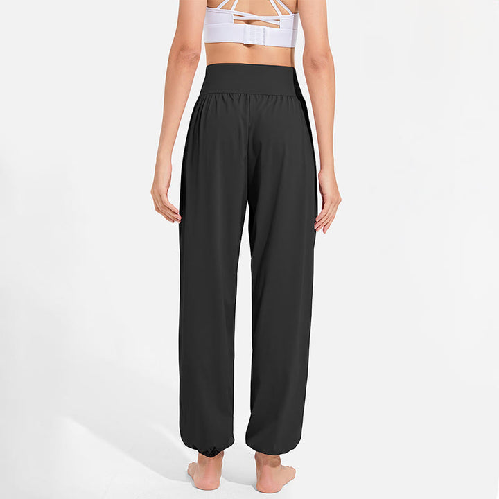 Pantaloni harem sportivi da yoga da donna con tasche e coulisse elastica in vita con motivo Buddha Stones - image 7