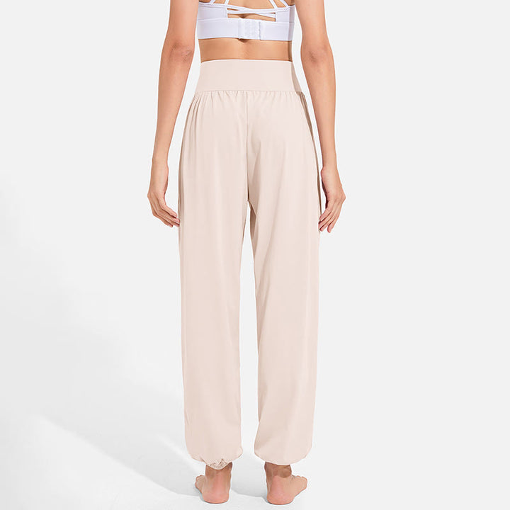 Pantaloni harem sportivi da yoga da donna con tasche e coulisse elastica in vita con motivo Buddha Stones - image 10