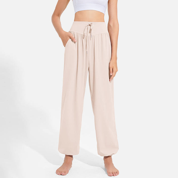 Pantaloni harem sportivi da yoga da donna con tasche e coulisse elastica in vita con motivo Buddha Stones - image 9