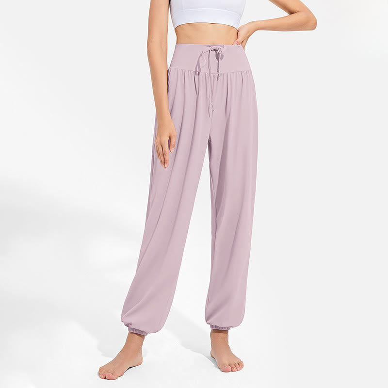 Pantaloni harem sportivi da yoga da donna con tasche e coulisse elastica in vita con motivo Buddha Stones - image 13