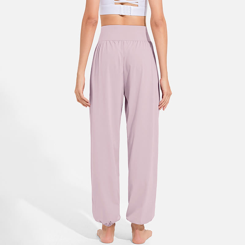 Pantaloni harem sportivi da yoga da donna con tasche e coulisse elastica in vita con motivo Buddha Stones - image 16