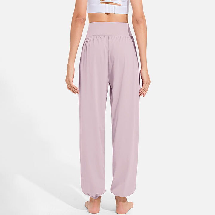 Pantaloni harem sportivi da yoga da donna con tasche e coulisse elastica in vita con motivo Buddha Stones - image 16