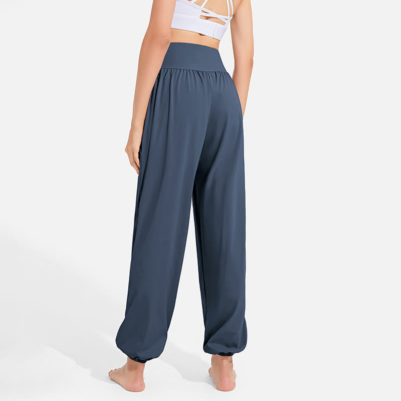 Pantaloni harem sportivi da yoga da donna con tasche e coulisse elastica in vita con motivo Buddha Stones - image 23