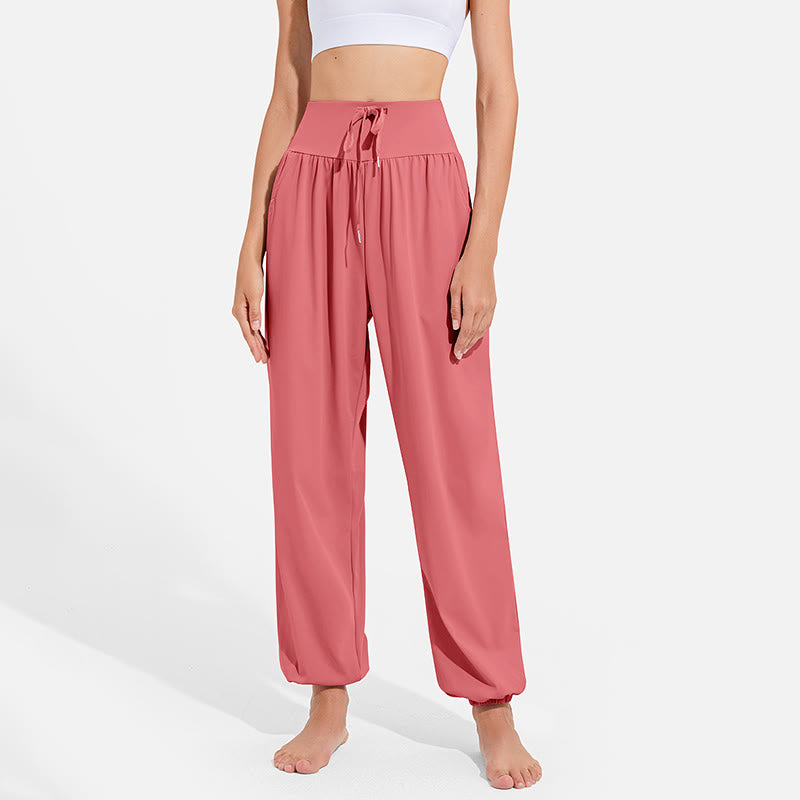 Pantaloni harem sportivi da yoga da donna con tasche e coulisse elastica in vita con motivo Buddha Stones - image 26