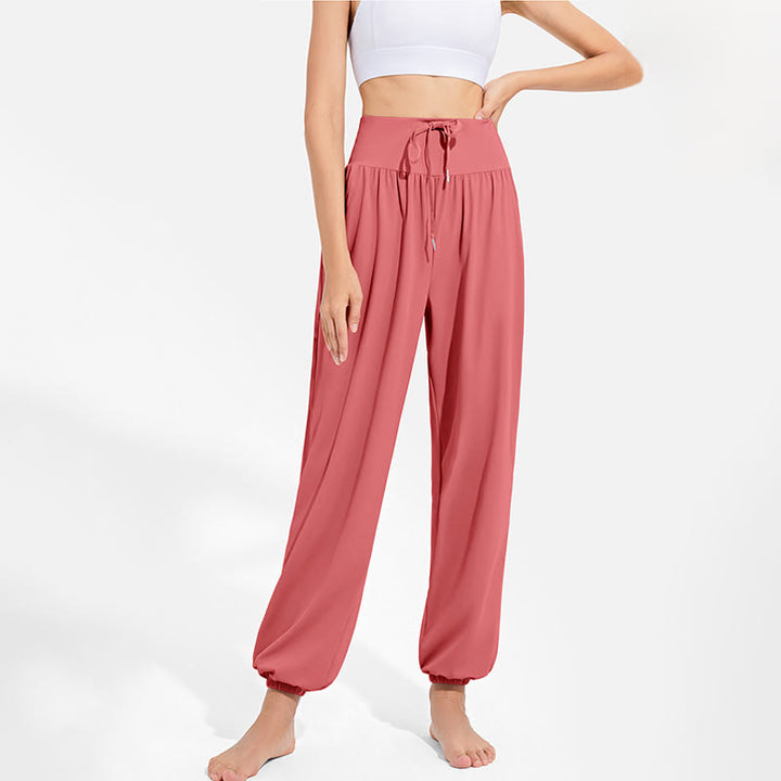 Pantaloni harem sportivi da yoga da donna con tasche e coulisse elastica in vita con motivo Buddha Stones - image 27