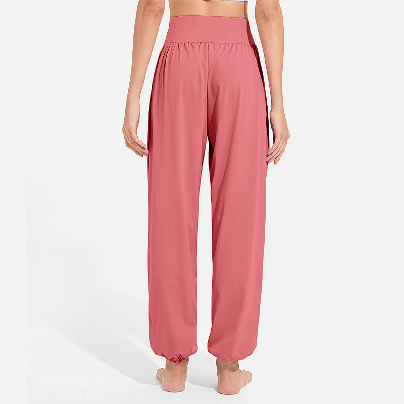 Pantaloni harem sportivi da yoga da donna con tasche e coulisse elastica in vita con motivo Buddha Stones - image 30