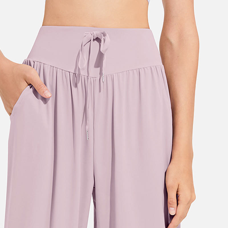 Pantaloni harem sportivi da yoga da donna con tasche e coulisse elastica in vita con motivo Buddha Stones - image 17