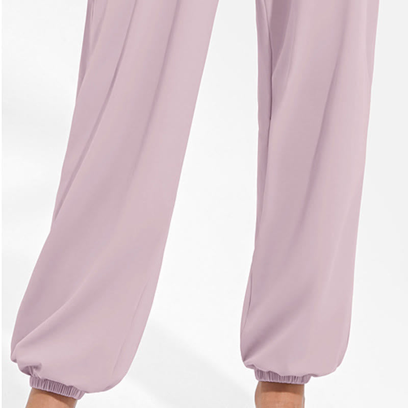 Pantaloni harem sportivi da yoga da donna con tasche e coulisse elastica in vita con motivo Buddha Stones - image 19