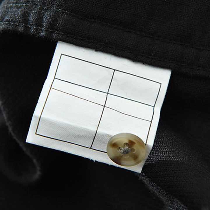 Camicia da uomo in velluto a coste di cotone a maniche lunghe con colletto rialzato, tasche decorative con bottoni e motivo Buddha Stones Fall - image 18