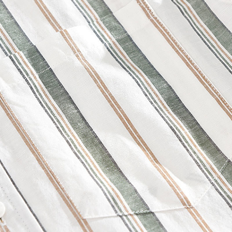 Camicia da uomo in cotone con maniche lunghe, maniche a tre quarti, maniche corte, a righe autunnali, con tasche decorative e bottoni, motivo Buddha Stones - image 14