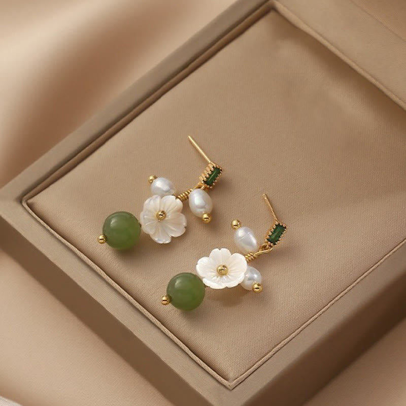 Buddha Stones Hetian Jade Pearl Bead Flower Prosperity Abbondance - image 1