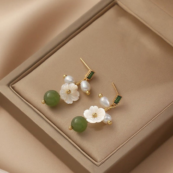 Buddha Stones Hetian Jade Pearl Bead Flower Prosperity Abbondance - image 1