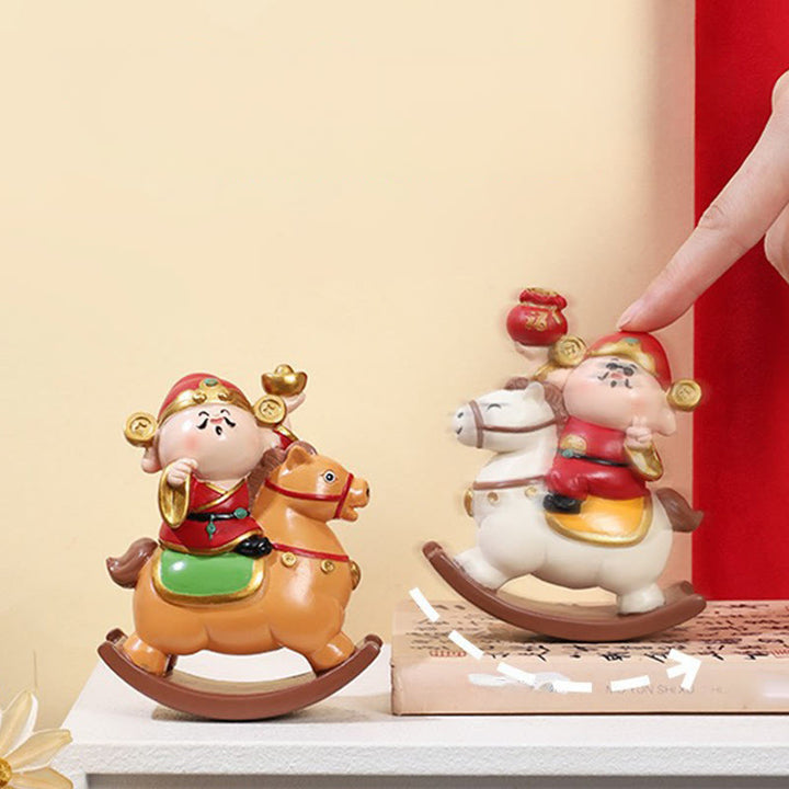 Buddha Stones Anno del Cavallo Dio della Ricchezza Borsa di Denaro Successo Prosperità Decorazione da Scrivania - image 5