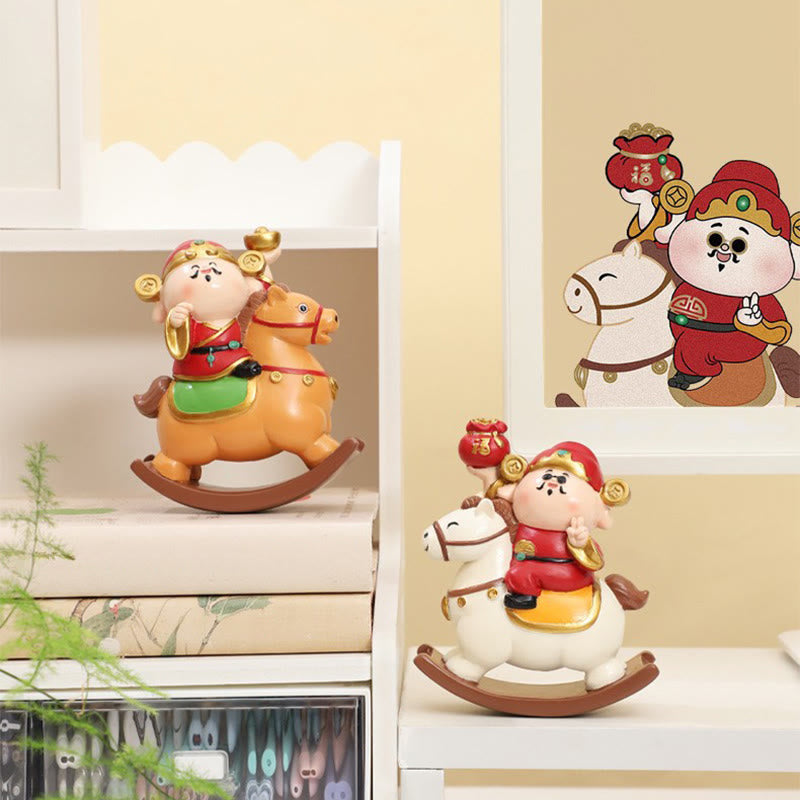 Buddha Stones Anno del Cavallo Dio della Ricchezza Borsa di Denaro Successo Prosperità Decorazione da Scrivania - image 7