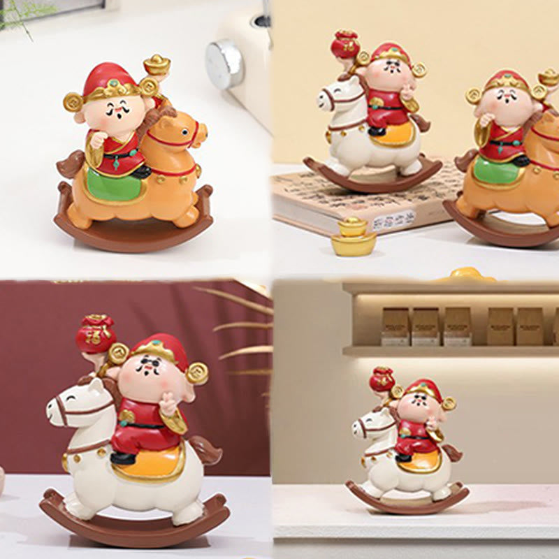 Buddha Stones Anno del Cavallo Dio della Ricchezza Borsa di Denaro Successo Prosperità Decorazione da Scrivania - image 8