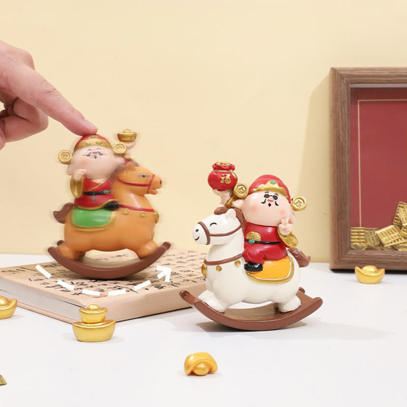 Buddha Stones Anno del Cavallo Dio della Ricchezza Borsa di Denaro Successo Prosperità Decorazione da Scrivania - image 6