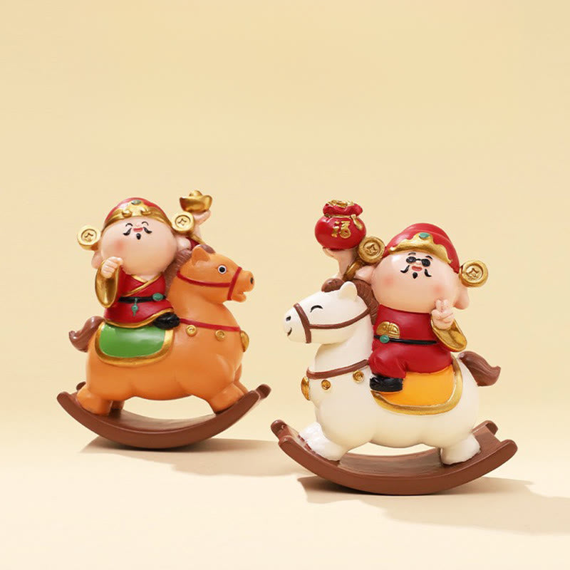 Buddha Stones Anno del Cavallo Dio della Ricchezza Borsa di Denaro Successo Prosperità Decorazione da Scrivania - image 4