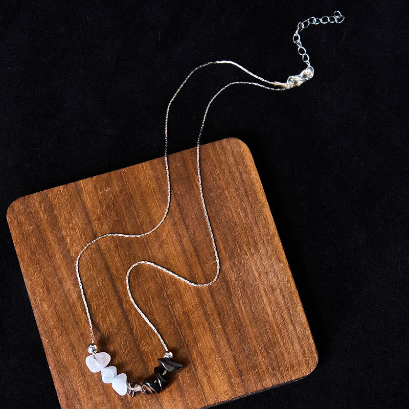 Collana con ciondolo Buddha Stones, ossidiana nera, quarzo fumé, granato, acquamarina, quarzo fragola, cristallo rosa, forza - image 3