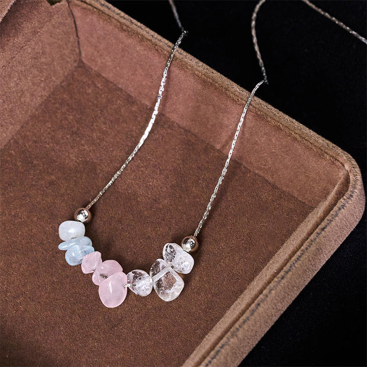 Collana con ciondolo Buddha Stones, ossidiana nera, quarzo fumé, granato, acquamarina, quarzo fragola, cristallo rosa, forza - image 10