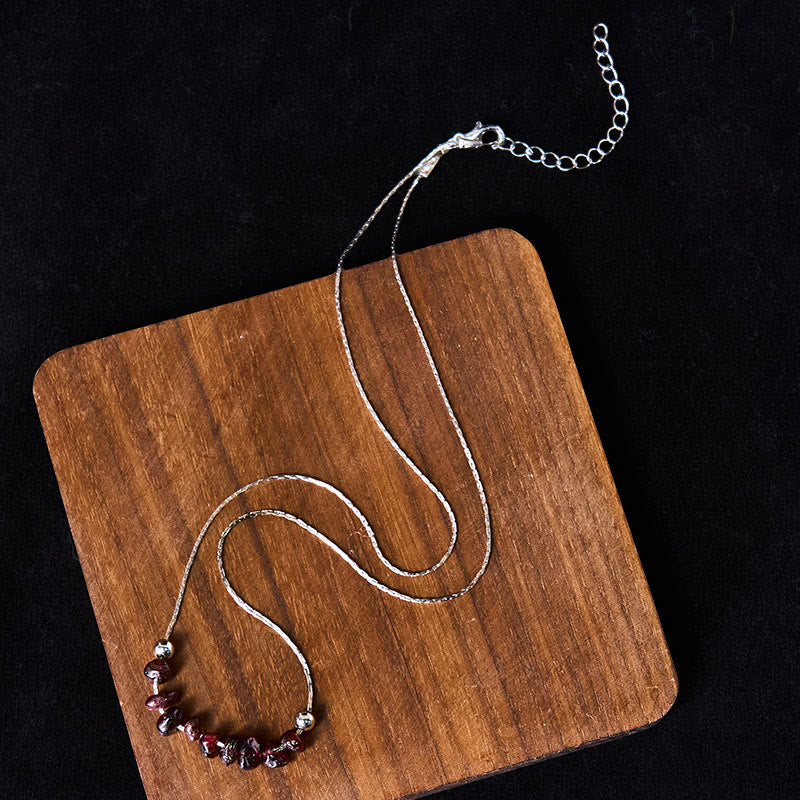 Collana con ciondolo Buddha Stones, ossidiana nera, quarzo fumé, granato, acquamarina, quarzo fragola, cristallo rosa, forza - image 17