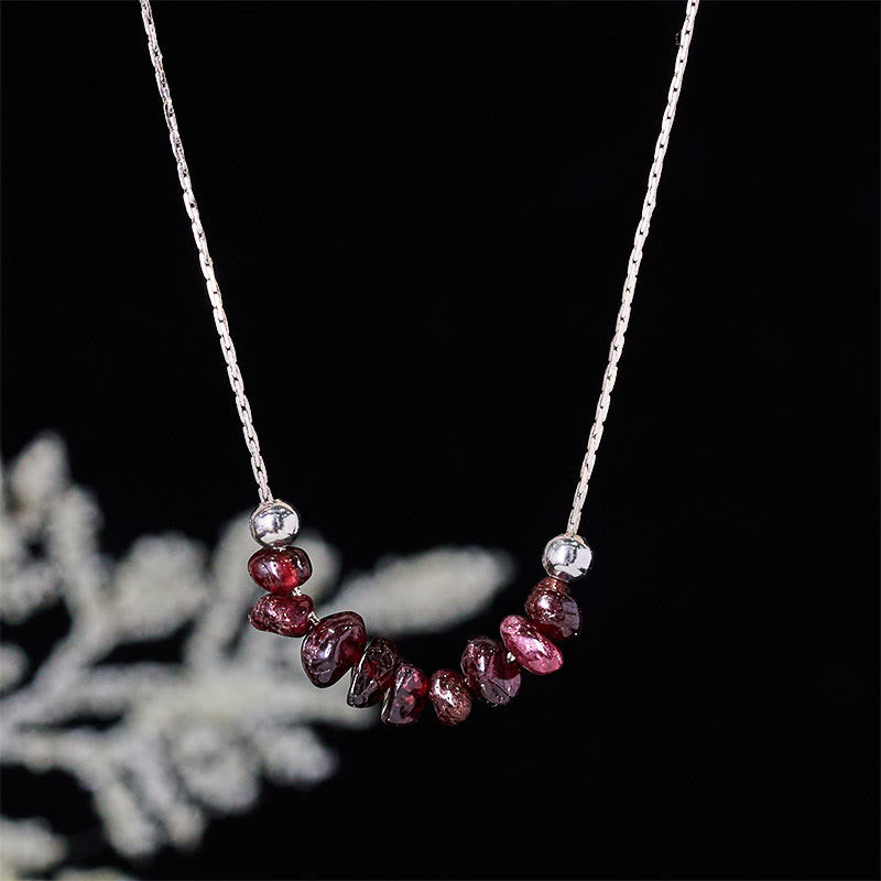 Collana con ciondolo Buddha Stones, ossidiana nera, quarzo fumé, granato, acquamarina, quarzo fragola, cristallo rosa, forza - Granato - image 14