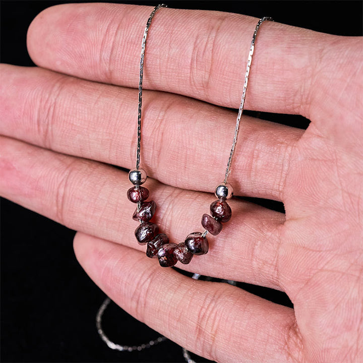 Collana con ciondolo Buddha Stones, ossidiana nera, quarzo fumé, granato, acquamarina, quarzo fragola, cristallo rosa, forza - image 18