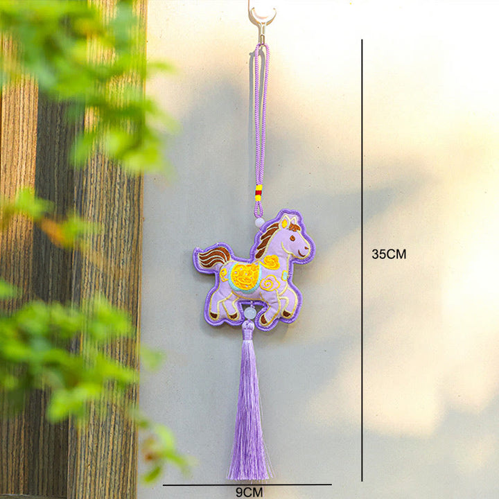 Buddha Stones Anno del Cavallo Monete di Rame Campana Ciondolo Nappa Ricchezza Successo Decorazione Appesa - image 15