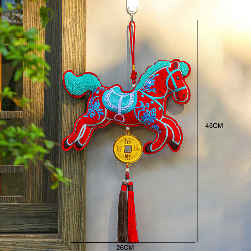 Buddha Stones Anno del Cavallo Monete di Rame Campana Ciondolo Nappa Ricchezza Successo Decorazione Appesa - image 5