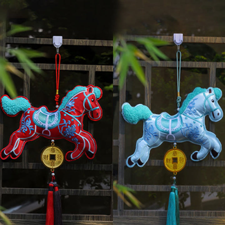 Buddha Stones Anno del Cavallo Monete di Rame Campana Ciondolo Nappa Ricchezza Successo Decorazione Appesa - image 6