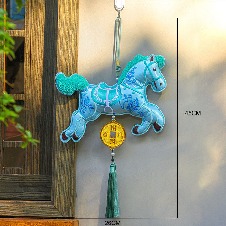 Buddha Stones Anno del Cavallo Monete di Rame Campana Ciondolo Nappa Ricchezza Successo Decorazione Appesa - image 2