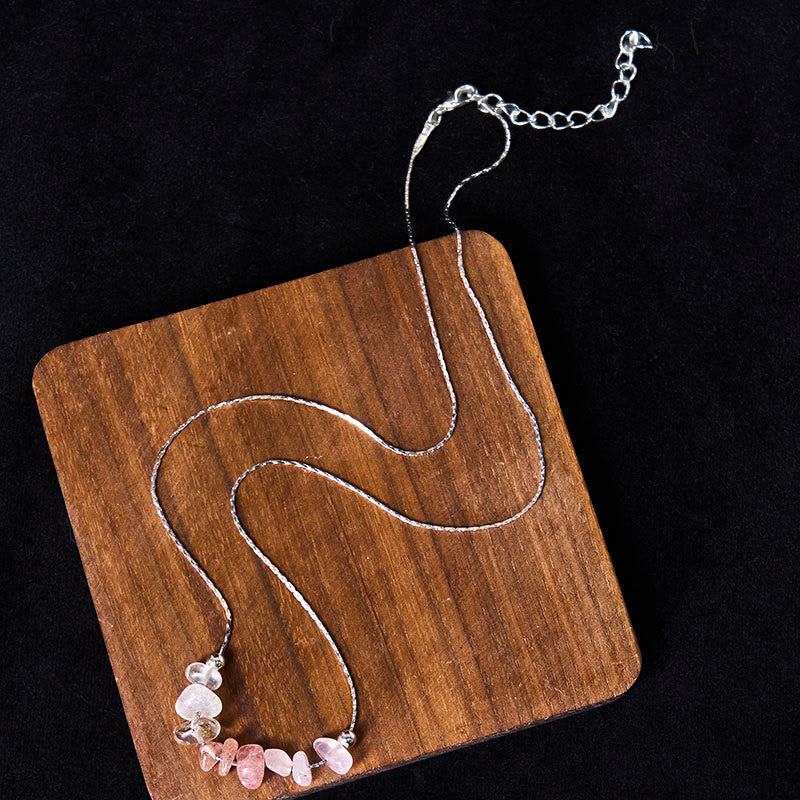 Collana con ciondolo Buddha Stones, ossidiana nera, quarzo fumé, granato, acquamarina, quarzo fragola, cristallo rosa, forza - image 23