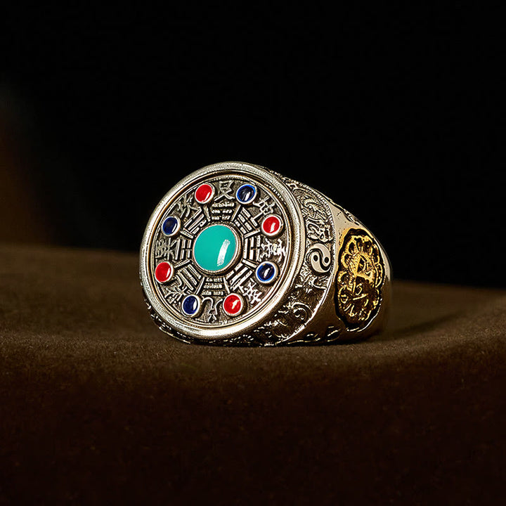 Buddha Stones Rame Bagua Monete di rame Ricchezza Anello girevole regolabile - Bagua di rame (regolabile) - image 0