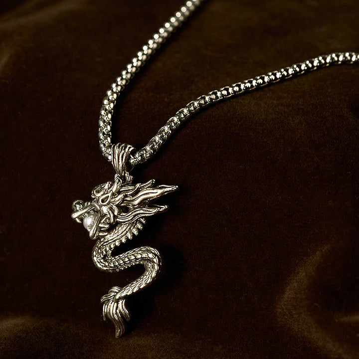 Collana con ciondolo in rame con Buddha Stones drago, simbolo di equilibrio e fortuna - image 2