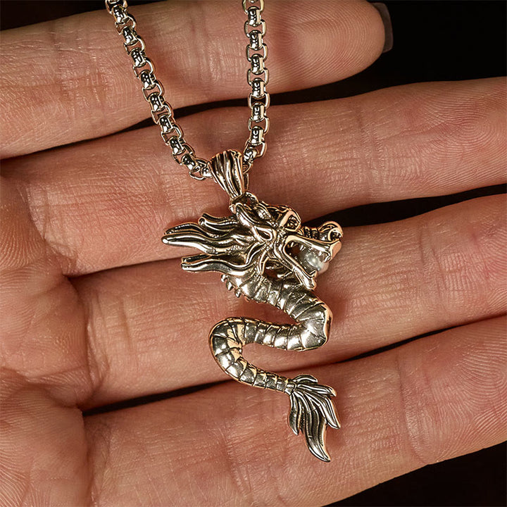 Collana con ciondolo in rame con Buddha Stones drago, simbolo di equilibrio e fortuna - image 9