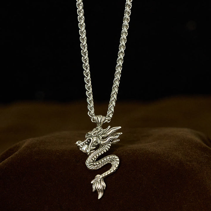 Collana con ciondolo in rame con Buddha Stones drago, simbolo di equilibrio e fortuna - Drago di rame con catena di grano - image 11