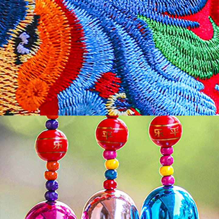 Buddha Stones Ricamo Anno del Cavallo Borsa per Soldi Zucca Monete di Rame Campana Ciondolo Successo Decorazione da Appendere - image 19