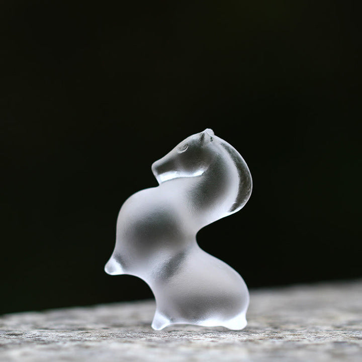 Buddha Stones Anno del Cavallo Baccello di Loto Foglia di Loto Liuli Opera d'Arte di Cristallo Decorazione Energetica per la Casa e l'Ufficio - image 19