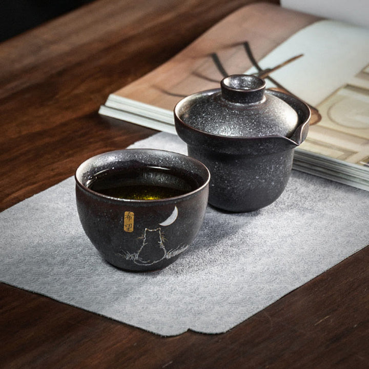 Tazza da tè Kung Fu con gatto carino Buddha Stones  - Speranza impostata - image 10