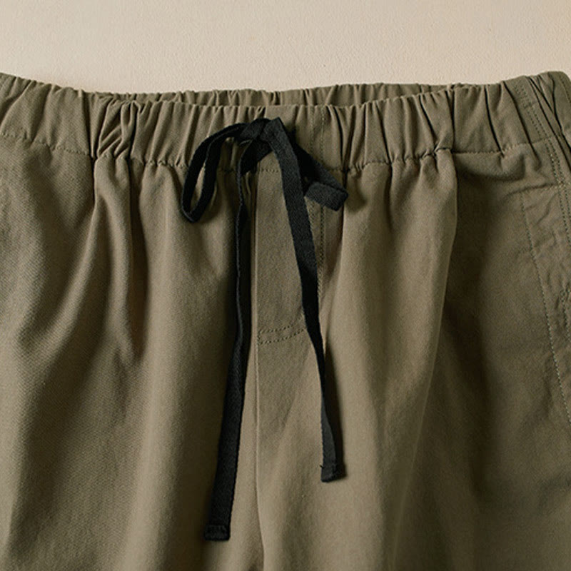 Pantaloni cargo da donna in cotone con coulisse Buddha Stones Fall, lunghezza 7-8, con tasche - image 2