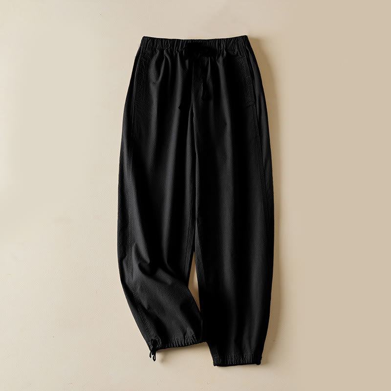 Pantaloni cargo da donna in cotone con coulisse Buddha Stones Fall, lunghezza 7-8, con tasche - Nero - US12, UK/AU16, EU44 (3XL) - image 11