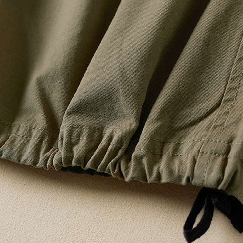 Pantaloni cargo da donna in cotone con coulisse Buddha Stones Fall, lunghezza 7-8, con tasche - image 7