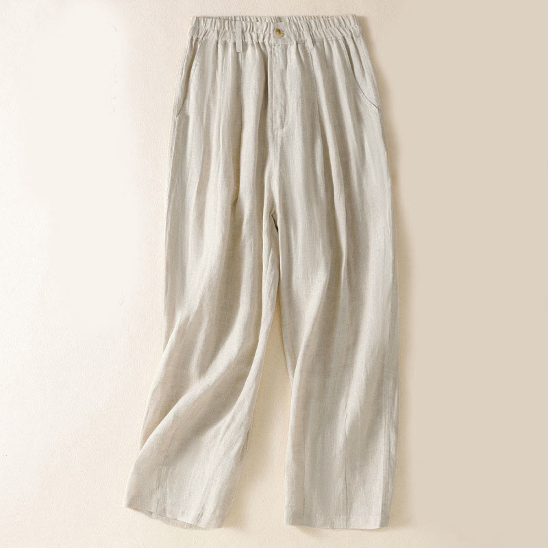 Pantaloni da donna alla caviglia con tasche e bottoni e cerniera estiva Buddha Stones - Biancheria - US8-10, UK/AU12-14, EU40-42 (2XL) - image 33