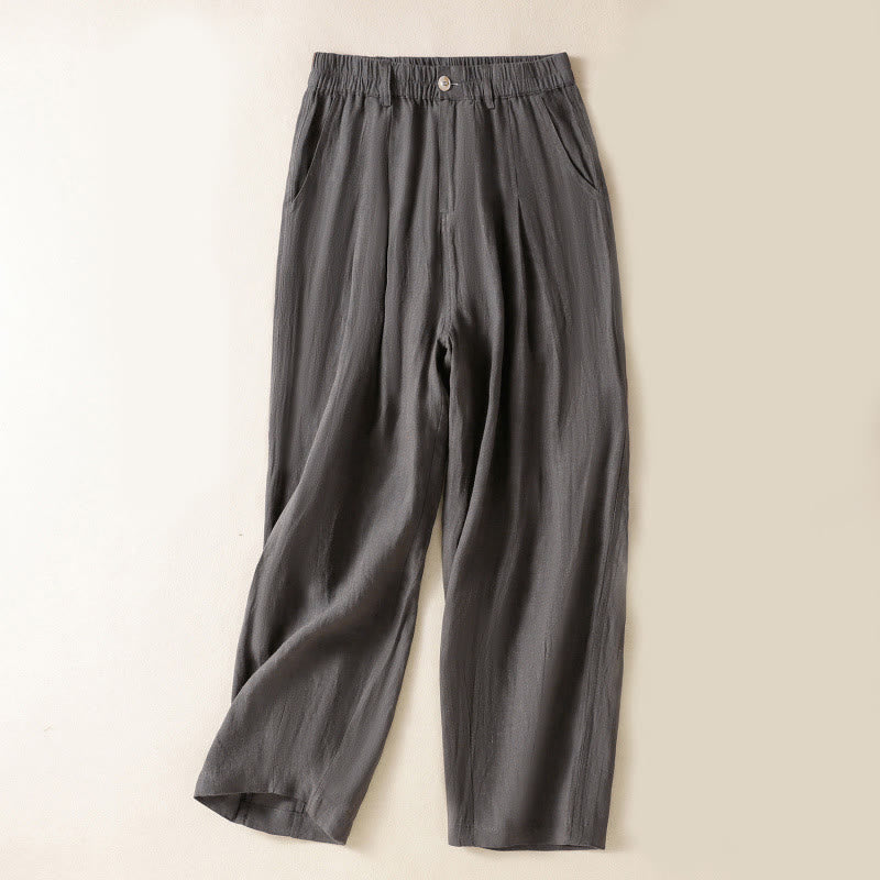 Pantaloni da donna alla caviglia con tasche e bottoni e cerniera estiva Buddha Stones - Grigio - US8-10, UK/AU12-14, EU40-42 (2XL) - image 27