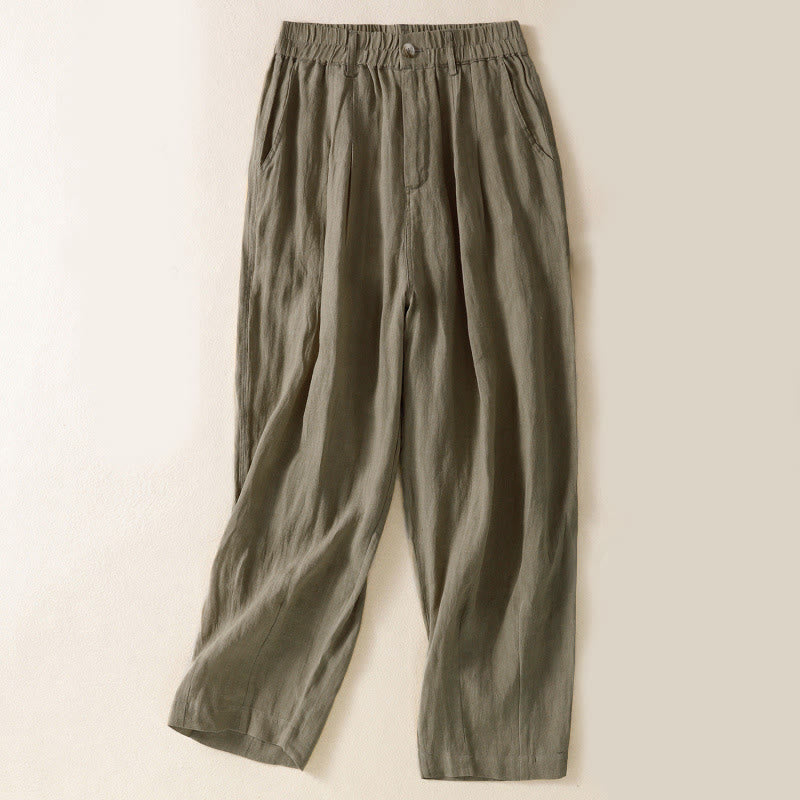 Pantaloni da donna alla caviglia con tasche e bottoni e cerniera estiva Buddha Stones - Tan - US8-10, UK/AU12-14, EU40-42 (2XL) - image 21